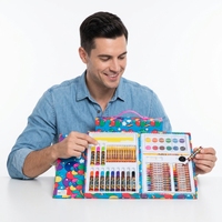 68PCS COLOR BOX ART SET 1 RÈGLE 12 MARQUEURS Boîte à dessin en bois Art Set