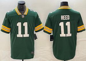 2526 Jersey Sepak Bola Amerika Green Bay Packers # 0 Emas # 11 Reed # 8 Kemeja Pria Lengan Pendek Jahitan Jacobs Grosir Cina - Product Image 3