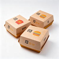 Emballage alimentaire portable personnalisé pour restaurants, boîte en papier pour frites, poulet, hamburgers, avec gaufrage, conteneur de restauration