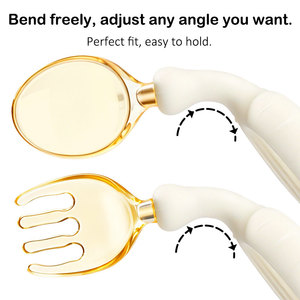 Juego de utensilios de silicona para alimentación de bebés, vajilla de grado alimenticio para niños, cucharas, tenedor, <span class=keywords><strong>punta</strong></span> suave, cuchara de silicona para bebés y niños pequeños - Product Image 3