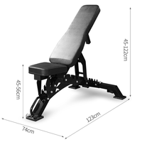 Banc de fitness pliable en métal réglable pour usage intérieur, capacité de 300 kg, unisexe, pour exercices avec haltères, modèle rouge/noir D3