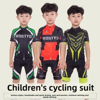 Setelan Bersepeda Anak Unisex Anti Keringat untuk Luar Ruangan, Lengan Pendek, untuk Sepeda Keseimbangan, Olahraga Musim Panas, Skuter, dan Sepatu Roda
