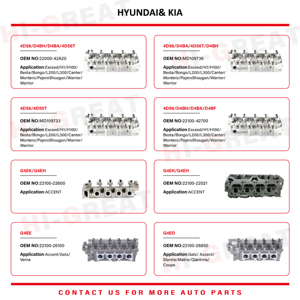 Nuevo cabezal de cilindro 22100-4A010 908853K 22100-4A250 22100-4A000 D4CB 2.5 16V para H1 H200 22100-4A010 (¿El producto es un motor?) - Product Image 5