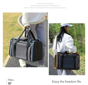 Hot bán nhà sản xuất bán buôn tùy chỉnh xách tay có thể gập lại và mở rộng du lịch tàu sân bay túi cho chó mèo - Product Image 6