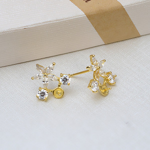 S925 Silver <b>Stud</b> <b>Earrings</b> for Women Handmade Simple DIY Jewelry Accessories Personalized Pearl Semi Finished - Product Image 4