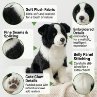 Peluche personnalisée Border Collie, jouet réaliste en coton PP doux et moelleux, anti-stress, poupée chien, cadeau de vacances, décoration intérieure