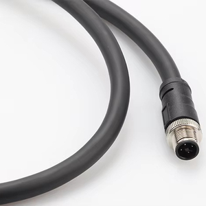 M12 S T <strong>K</strong> <strong>L</strong> <strong>M</strong> High Power 2+PE 3+PE Large Voltage Molded Right Angle Elbow Circular PVC PUR Male Plug IP68 Connector - Product Image 1