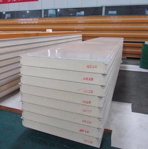Chất lượng cao Thiết kế công nghiệp cách điện cứng nhắc PU Bảng điều chỉnh 15mm dày 0.4mm màu thép Polyurethane Tấm bánh sandwich cho phòng lạnh - Product Image 3