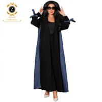 Zaynab femmes robe musulmane noir tissu Abaya dubaï Burqa femmes mousseline de soie broderie Jalabiya Ramadan Abaya
