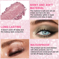 Kostenlose Probe Großhandel Private Label Hoch pigmentierte wasserdichte 5 Shade Glitter Lidschatten-Palette mit mehrfarbigen Lidschatten