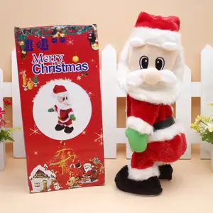 Modern Christmas Decorations Ornaments 36cm Torsional Hip Sing Santa Claus Toy Doll Party Supplies Gifts For Kids Electric Toys