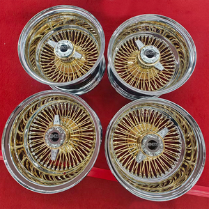 Customized Rainbow color MOQ 4 PCS 13x7 wire <b>wheels</b> 72 straight 100 straight 72 cross wire <b>wheels</b> - Product Image 5