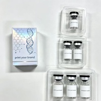 Kotak Kemasan Ramah Lingkungan Hologram Berkilau Cetak Khusus & Label Anti Pemalsuan untuk Botol Serum Perawatan Kulit 3ml 5ml 10ml