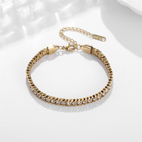 Acier inoxydable Mode Coloré Zircon Tennis Chaîne Bracelet Hip Hop Cubain Bracelet Femme Pour Femmes