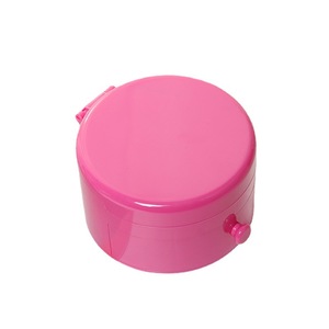 Circular Double Layer Storage <b>Box</b> With Mirror Compartment Jewelry Organizer Pink Blue <b>Red</b> 1L Cosmetic Case - Product Image 5