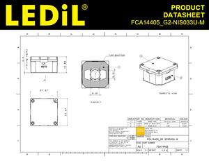Lentes y Conjuntos LED Ledils FCA14405_G2-NIS033U-M, Ensamblaje Cuadrado 1 Pos21.57mm (D), Material PMMA, Iluminación LED - Product Image 3