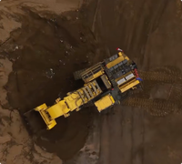 Excavatrice sur chenilles KOMATSU PC9000 d'occasion, godet frontal de 46 m³, hydraulique puissant de 883 tonnes, pour l'exploitation minière et la construction, travaux de terrassement