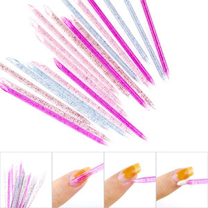 Herramientas empujadoras de cutículas de uñas de plástico con purpurina <span class=keywords><strong>Rosa</strong></span> plateada al por mayor, palos para <span class=keywords><strong>manicura</strong></span> y pedicura - Product Image 3