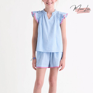 Camiseta de Manga Corta con Estampado Personalizado de Verano para Bebés, Niños y Niñas, Linda Camiseta de Manga Corta con Estampado de <span class=keywords><strong>Piper</strong></span> Seersucker - Product Image 1