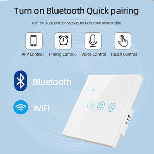 LangYeao Retro 1/2/3/4 Gang interruptor de pared inteligente Panel de cristal luz táctil vidrio WiFi hogar Interruptor Compatible vida inteligente - Product Image 3