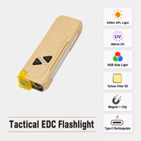 Lampe de poche LED rechargeable 630lm XPL, lampe de travail avec filtre UV RGB jaune 365nm, clip magnétique de type C, lampe de poche EDC