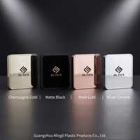 Grande palette carrée vide à 4 compartiments pour fards à paupières avec miroir, étui métallique or champagne, étui compact de maquillage personnalisé pour marque privée