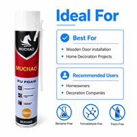 MUCHAO A33 500ml Adhésif polyuréthane monocomposant blanc à séchage rapide multi-usages pour la construction de portes et fenêtres en bois