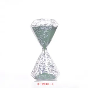 2020Novedades de Navidad regalos ingenioso diamantes de vidrio forma de hexágono de arena temporizador real reina boda sentido reloj