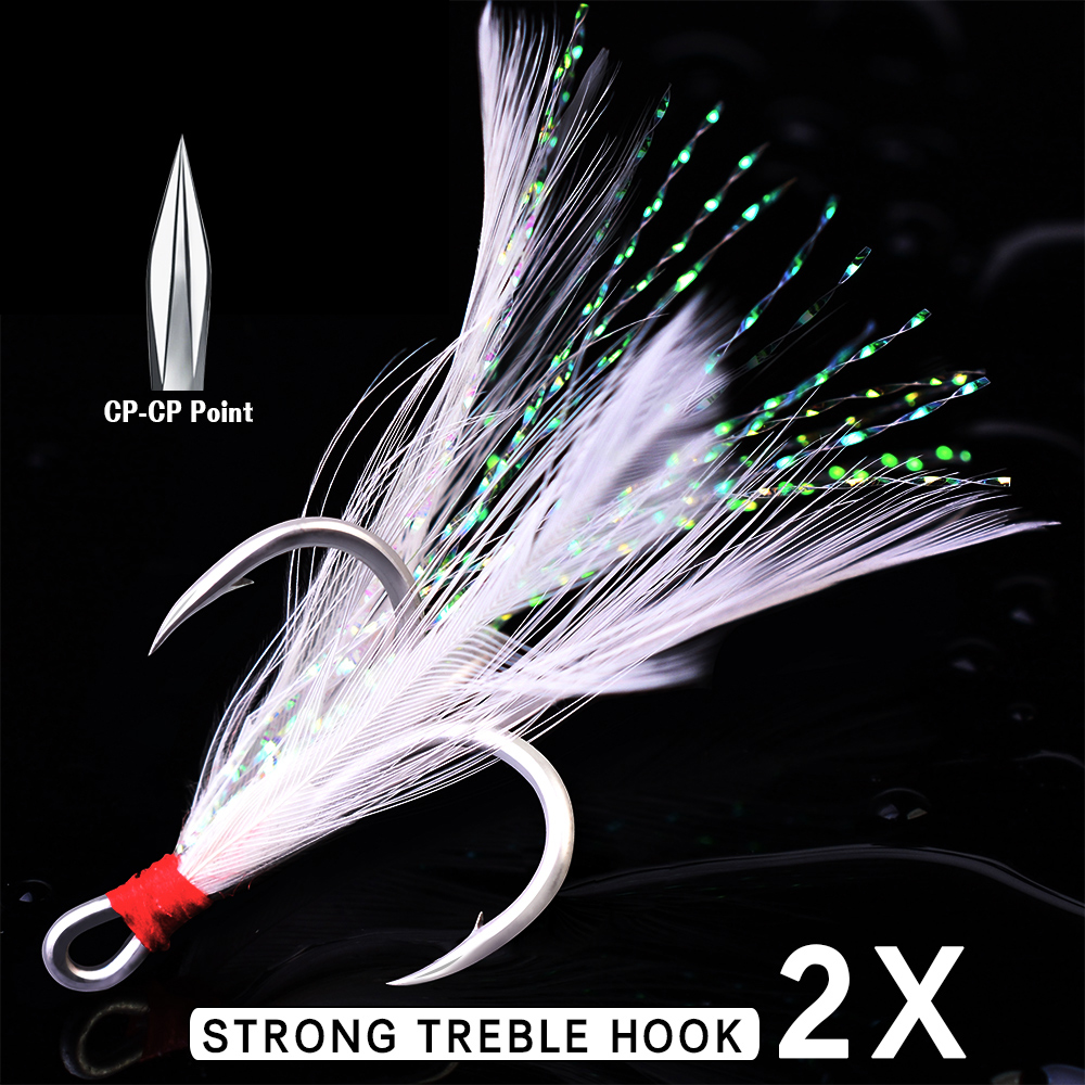 feather fishing hooks Round Bend Treble Black Nickel Hooks with Dressed Fish Baits Tackle Accessory Size 6 50pcs : Sports & Outdoors Both ultra sharp and durable Berkley Fusion19 Feathered Treble Fishing