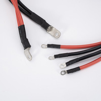 Kabel Harness Daya Arus Tinggi Merah Hitam dengan Terminal Cincin yang Dilapisi Selubung Anyaman untuk Koneksi Peralatan Tenaga Baterai