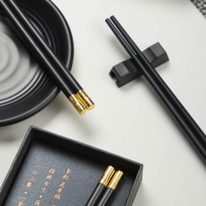ChineseChopstick Rest PPS Customized Luxury <strong>Reusable</strong> <strong>Chopsticks</strong> with logo Customised <strong>Chopstick</strong> and Stand Gift Set - Product Image 2