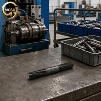 Durable Carbon Steel Stud Bolt CNC Threaded Double End Stud Black Oxide Custom Length