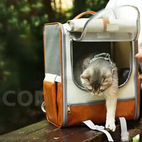 Sac de transport pour animaux de compagnie, portable, extensible, en tissu Oxford souple, écologique, classique, élégant, avec fermeture éclair et quatre fenêtres en maille, idéal pour le vélo