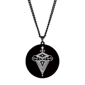 Veve La Sirene Voodoo Yemaya Símbolo Loa Sigilo <span class=keywords><strong>Mami</strong></span> Wata Espíritu Mágico del Agua Talismán Amuleto Collar con Colgante de Acero Inoxidable - Product Image 4