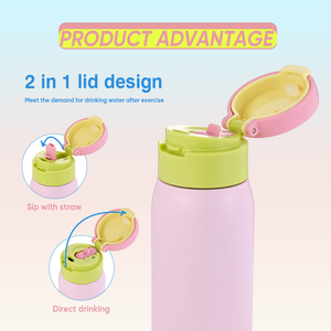 Botella Deportiva Everich de 500 ml con Asa, Hecha de Acero Inoxidable 304, Libre de BPA, a Prueba de Fugas, Apta para Bebidas Frías y Calientes - Product Image 6