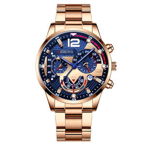 Montre <span class=keywords><strong>à</strong></span> quartz pour homme, version créative <span class=keywords><strong>à</strong></span> six aiguilles, bracelet en acier allié, tendance - Product Image 6