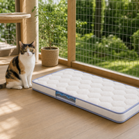 Matelas de lit pour chat en silicone rafraîchissant pour l'extérieur, avec dessus matelassé à motif floral, fenêtre latérale transparente, base antidérapante, doux, prêt pour les voyages et le repos sur la terrasse