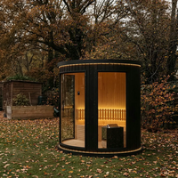 Cabine de sauna extérieure ronde personnalisée en bois massif pour jardin, sauna extérieur, spa, maison de sauna pour usage commercial et domestique