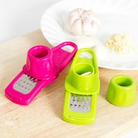 Râpe à ail manuelle en acier inoxydable de haute qualité, nouveau design, outil de cuisine pour couper les fruits et le gingembre, en PP vert
