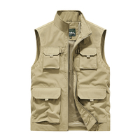 Gilet de pêcheur multi-poches Cartoon logo Gilet Pêche Randonnée Reporter Photographie Camping Chasse Gilet
