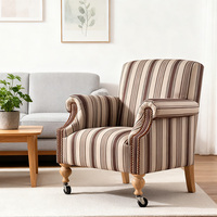 Fauteuil lounge classique du milieu du siècle, accoudoirs roulés, coussin moelleux, structure en chêne, canapé de salon, chambre d'hôtel, mobilier de maison personnalisable