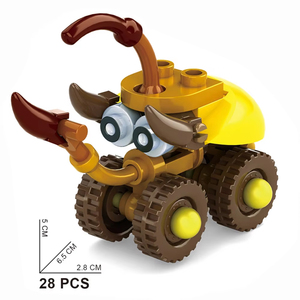 2026 New Cartoon Insects <b>Building</b> <b>Block</b> Car Toy DIY Assembly Small Medium Particle Sliding Vehicle for Kids Educational Gift - Product Image 4
