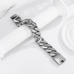 Jewelry <b>for</b> <b>Men</b> Stainless Steel Bracelet Cuban Link Bracelet Chunky Bracelet Stylish Durable Stainless Steel Jewelry - Product Image 3
