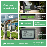 Système de minuterie d'arrosage numérique pour jardin avec écran LCD, batterie rechargeable, matériau ABS - Contrôleur d'irrigation pour robinet et tuyau