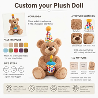 Usine OEM ODM : Peluche Ours en Peluche Personnalisée avec Chapeau de Fête, Poupée en Peluche, Animaux en Peluche Personnalisés en Tissu Écologique et Coton PP