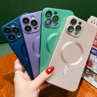 Nouvelle Coque Magnétique en Métal Peint pour iPhone 17 Pro Max, Étui en Silicone Antichoc avec Protection Complète de l'Objectif