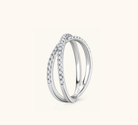 Bague de mariage en argent sterling 925 avec moissanite, coupe ronde brillante, couleur D, moissanite croisée pour femme