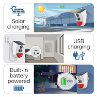 Sirène d'alarme solaire 120 dB pour la protection des vergers/fermes en extérieur, étanche IP65, avec télécommande, capteur de mouvement PIR sans fil