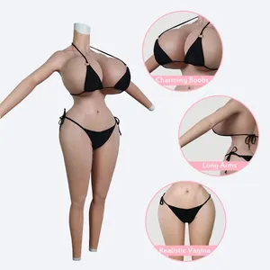 Drop Shipping Silicone Bodysuit Transgender Realistic Breast Forms With Arms Male To Female Full Body Suit Crossdresser