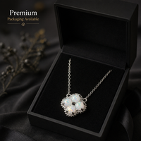 Collier vintage en argent sterling 925 avec trèfle et opale, pendentif bohème en opale irisée de laboratoire, hypoallergénique, bijoux en gros